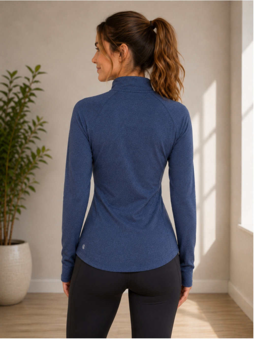 Champion C9 Women’s Run Half-Zip Pullover Military Blue Heather – Size XS - Picture 4 of 11